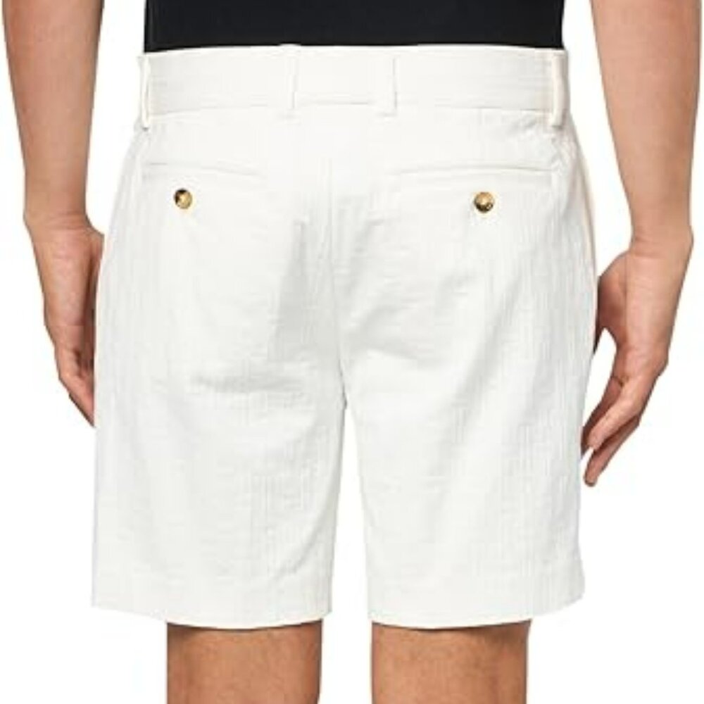 NWT 36 MR TURK Lawrence Men's Flat Front Shorts -- White Wash - Picture 2 of 3